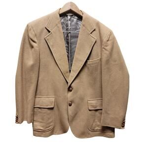 Mark IV vintage Coat Buckhead 100% Camel hair blazer L / XL 2 button pockets TAN